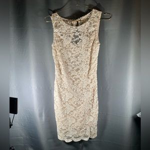 Darlin’ cream lace women’s backless, dress small - Teen 13/14 -formal